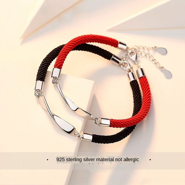 s925 sterling silver jewelry new korean mobius couple bracelet simple men's and women's red and black bracelet jewelry ou6cm
s925 sterling silver jewelry new korean mobius couple bracelet simple men's and women's red and black bracelet jewelry ou6cm