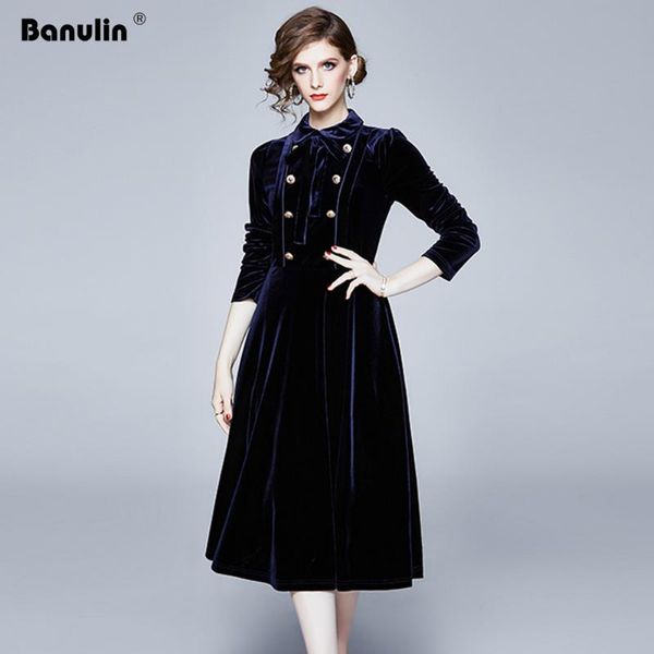banulin runway designer women velvet midi party dress 2021 new spring double-breasted bow swing dress vestidos, Black;gray
banulin runway designer women velvet midi party dress 2021 new spring double-breasted bow swing dress vestidos, Black;gray