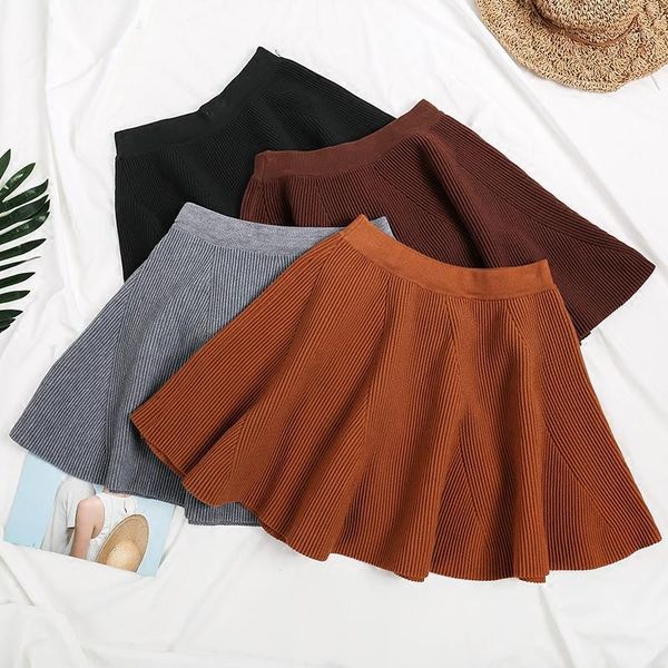new autumn winter women knitted skirt solid elastic high waist short skirts umbrella pleated skirt female mini rh12311, Black
new autumn winter women knitted skirt solid elastic high waist short skirts umbrella pleated skirt female mini rh12311, Black