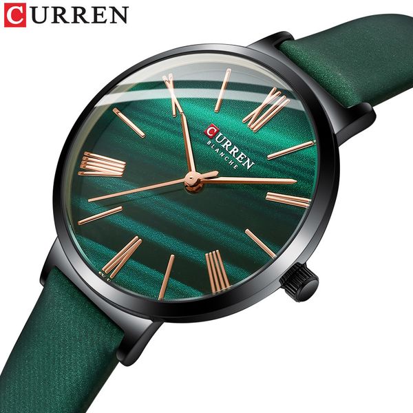 curren fashion luxury watches for women malachite green quartz dress bracelet wristwatch with leather female clock 201204, Slivery;brown
curren fashion luxury watches for women malachite green quartz dress bracelet wristwatch with leather female clock 201204, Slivery;brown
