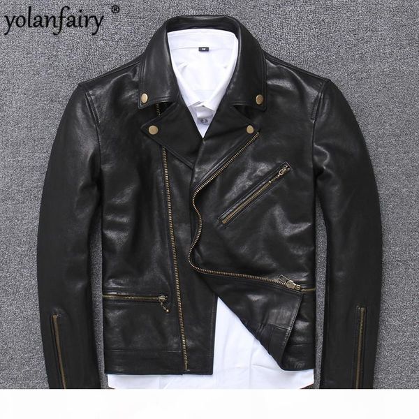men's sheepskin coat short genuine leather jacket men vintage motorcycle real leather jackets biker coat 15615 kj3190, Black
men's sheepskin coat short genuine leather jacket men vintage motorcycle real leather jackets biker coat 15615 kj3190, Black