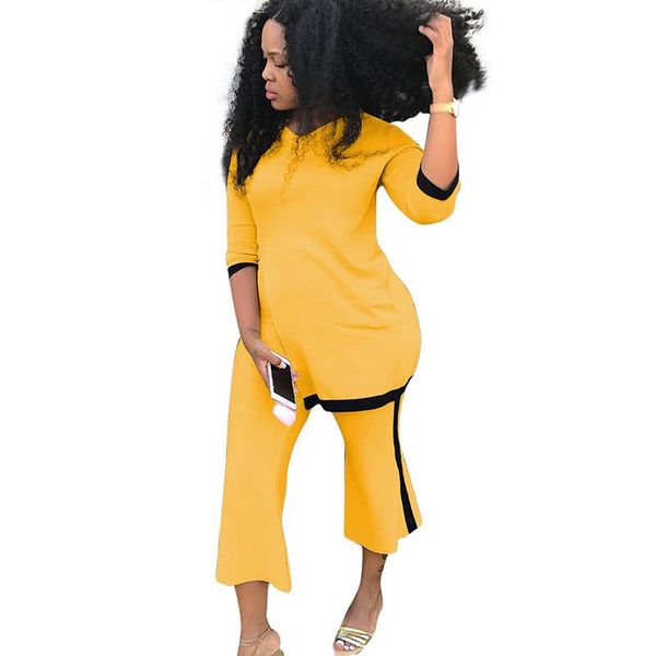 two piece sets women leisure casual outfits side slit sweatshirt and calf-length pants suit matching set conjunto feminino, Gray
two piece sets women leisure casual outfits side slit sweatshirt and calf-length pants suit matching set conjunto feminino, Gray