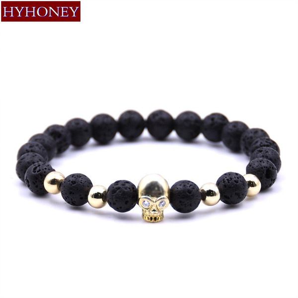 charm bracelets hyhoney lava natural stone beads & bangles micro pave zirconia cz skull bracelet men jewelry pulseras, Golden;silver
charm bracelets hyhoney lava natural stone beads & bangles micro pave zirconia cz skull bracelet men jewelry pulseras, Golden;silver