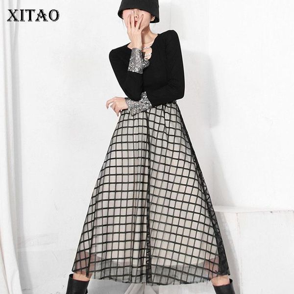 xitao patchwork plaid mesh skirt women 2020 winter casual fashion new style temperament all match high waist skirt dzl2386, Black
xitao patchwork plaid mesh skirt women 2020 winter casual fashion new style temperament all match high waist skirt dzl2386, Black
