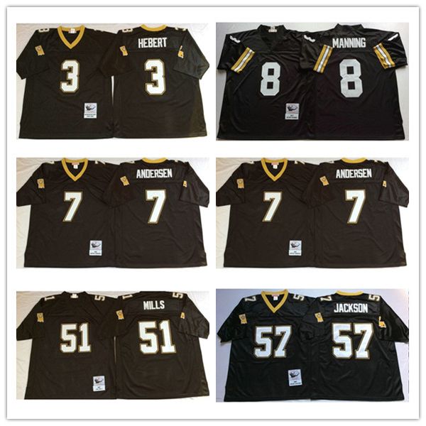 ncaa mens vintage #8 archie manning jersey 3 bobby hebert 7 morten andersen 51 sam mills 57 rickey jackson stitched football jerseys, Black
ncaa mens vintage #8 archie manning jersey 3 bobby hebert 7 morten andersen 51 sam mills 57 rickey jackson stitched football jerseys, Black