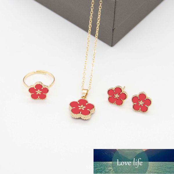 bracelet plum blossom three-piece double-sided fritillary necklace earrings and ring set foreign trade popular style spot factory direct sal, Black
bracelet plum blossom three-piece double-sided fritillary necklace earrings and ring set foreign trade popular style spot factory direct sal, Black