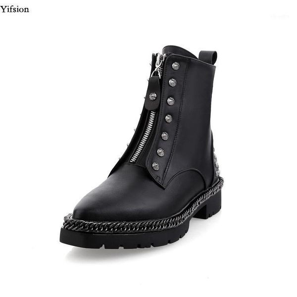 boots olomm women winter leather ankle super rivets square med heels pointed toe black punk shoes us size 4-91
boots olomm women winter leather ankle super rivets square med heels pointed toe black punk shoes us size 4-91