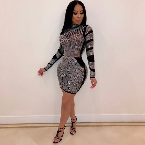 fashionable style night club women new set auger round collar european and american wind dresses, Black;gray
fashionable style night club women new set auger round collar european and american wind dresses, Black;gray