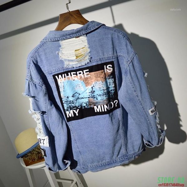 plus size where is my mind korea kpop frayed letter patch bomber jeans jacket women ripped denim coat female streetwear harajuku1, Black;brown
plus size where is my mind korea kpop frayed letter patch bomber jeans jacket women ripped denim coat female streetwear harajuku1, Black;brown
