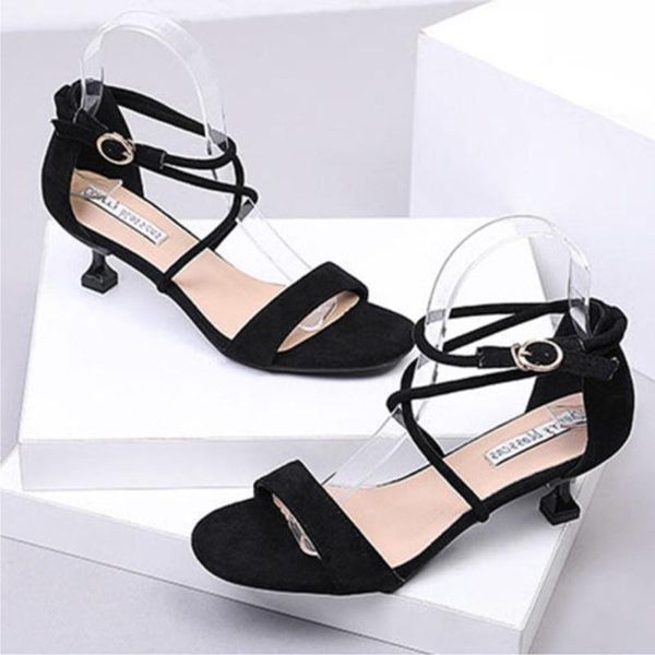 dress shoes high heel sandals women summer tide square open toe suede spools heels, Black
dress shoes high heel sandals women summer tide square open toe suede spools heels, Black