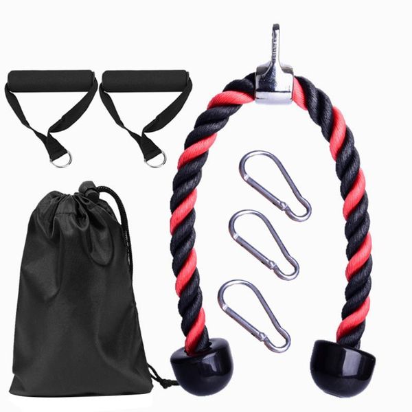 6pcs/set Arm Strength Rope Biceps Triceps Exerciser Pull Rope Pressure Fitness Workout Gym Training Equipment