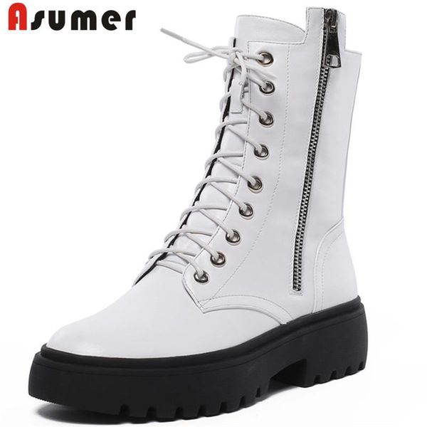 asumer 2020 new arrival genuine leather ankle boots women round toe zip lace up autumn winter platform boots casual shoes woman, Black
asumer 2020 new arrival genuine leather ankle boots women round toe zip lace up autumn winter platform boots casual shoes woman, Black