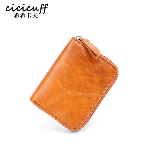 card holders genuine leather zipper organ holder oil wax rfid anti theft bag retro candy color bank/id/, Brown;gray
card holders genuine leather zipper organ holder oil wax rfid anti theft bag retro candy color bank/id/, Brown;gray