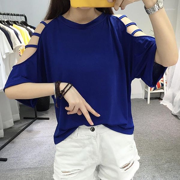 women's t-shirt women summer o-neck hollow out cold shoulder half sleeve solid harajuku style cotton blend 1, White
women's t-shirt women summer o-neck hollow out cold shoulder half sleeve solid harajuku style cotton blend 1, White