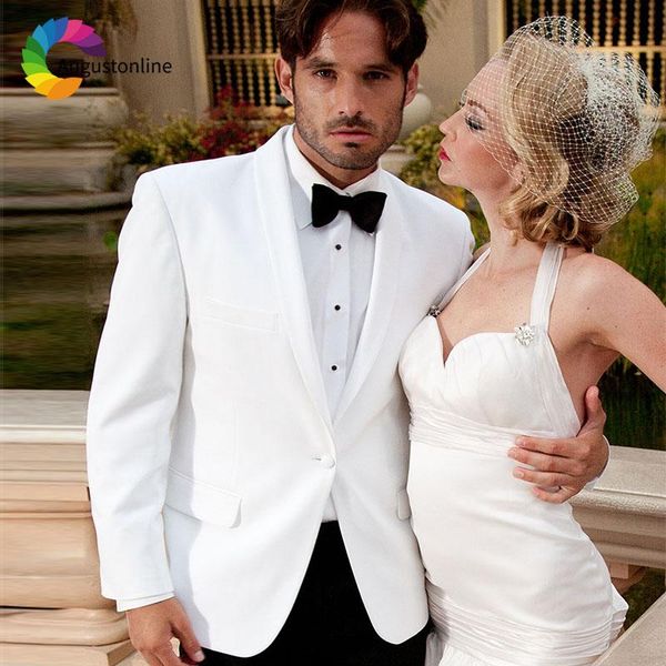 men's suits & blazers white men suit wedding groom blazer evening party custom made slim fit formal tuxedo man costume homme mariage 2p, White;black
men's suits & blazers white men suit wedding groom blazer evening party custom made slim fit formal tuxedo man costume homme mariage 2p, White;black