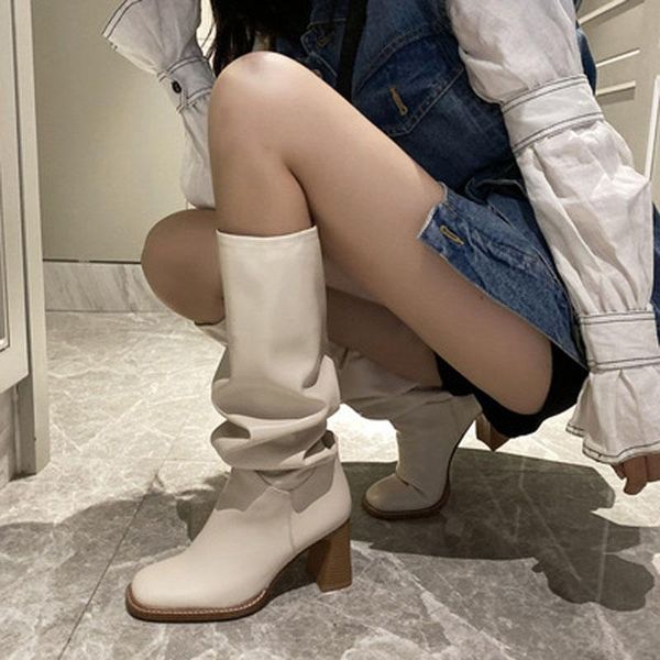 boots siddons 2021 runway women knee high fashion square toe leather slip on chunky heels pleated shoes woman long, Black
boots siddons 2021 runway women knee high fashion square toe leather slip on chunky heels pleated shoes woman long, Black