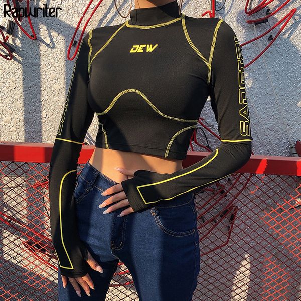 rapwriter casual workout turtleneck long hole sleeve elastic striped black t-shirt girl autumn letter stretch crop 201125, White
rapwriter casual workout turtleneck long hole sleeve elastic striped black t-shirt girl autumn letter stretch crop 201125, White