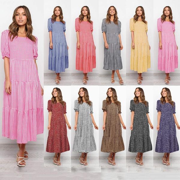 party dresses summer puff sleeve plaid polka dot stitching loose beach boho dress for womens long casual maxi vintage vestido, White;black
party dresses summer puff sleeve plaid polka dot stitching loose beach boho dress for womens long casual maxi vintage vestido, White;black