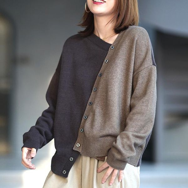 superaen irregular oblique button design impact color full sweater women 2020 loose slim bottom shirt, White;black
superaen irregular oblique button design impact color full sweater women 2020 loose slim bottom shirt, White;black