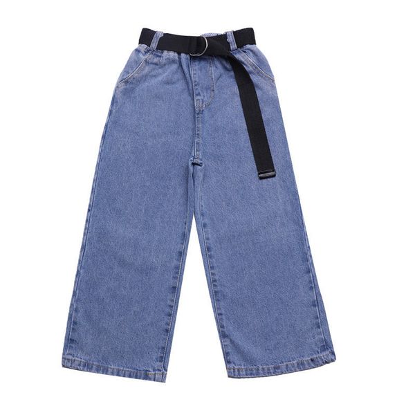 new wide leg jeans pants clothes for girls high waist jeans spring autumn korea loose running denim trousers with belt 4-13 year lj201203, Blue
new wide leg jeans pants clothes for girls high waist jeans spring autumn korea loose running denim trousers with belt 4-13 year lj201203, Blue