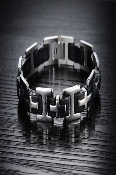 in 2017, the new personality and creative men's bracelet of men's bracelet classic cross man's stainless steel silicone brace
in 2017, the new personality and creative men's bracelet of men's bracelet classic cross man's stainless steel silicone brace