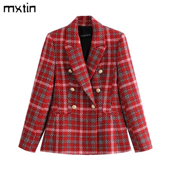 fashion double breasted plaid blazers and jackets work office lady autumn women suit slim business female blazer coat talever lj201214, White;black
fashion double breasted plaid blazers and jackets work office lady autumn women suit slim business female blazer coat talever lj201214, White;black