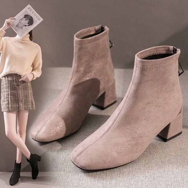 thick heel short boots women's new fall / winter 2021 versatile net red thin boots british high heel, Black
thick heel short boots women's new fall / winter 2021 versatile net red thin boots british high heel, Black