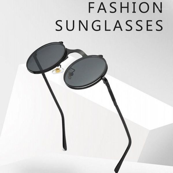 new retro punk steam clamshell sunglasses rays men women round sunglasses trend ladies outdoor personality sun glasses uv4001, White;black
new retro punk steam clamshell sunglasses rays men women round sunglasses trend ladies outdoor personality sun glasses uv4001, White;black