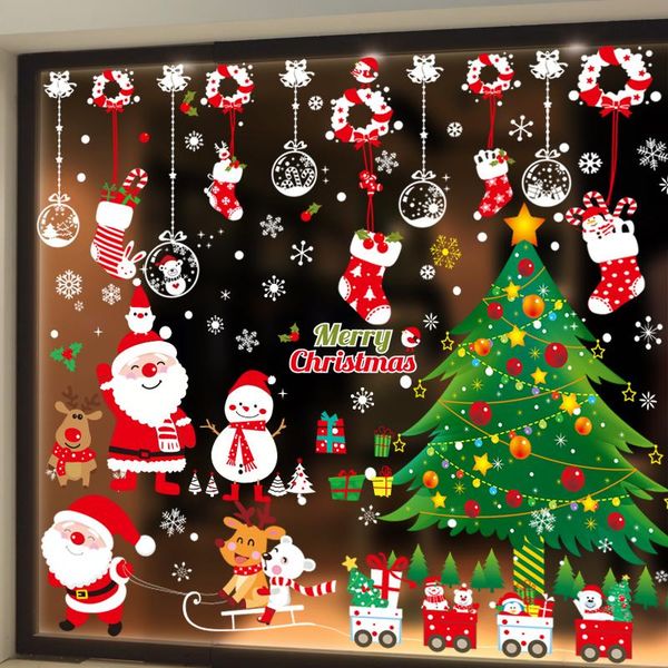 christmas ornaments wall glass stickers shop window decoration double side printed new year's day decorative films
christmas ornaments wall glass stickers shop window decoration double side printed new year's day decorative films