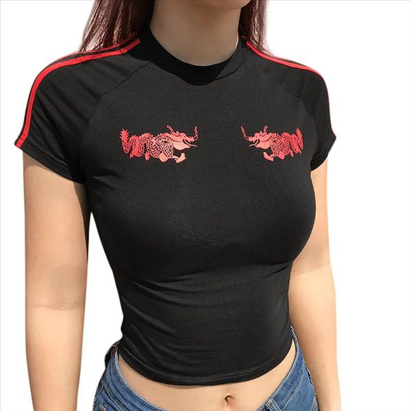 dragon print skinny short sleeve o neck harajuku streetwear shirt fashion black red patchwork sheathy blouse camiseta y5, White
dragon print skinny short sleeve o neck harajuku streetwear shirt fashion black red patchwork sheathy blouse camiseta y5, White