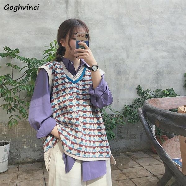 sweater vest women geometric sleeveless knitted leisure loose plus size 2xl patchwork harajuku stylish school girls vests daily1, Black;white
sweater vest women geometric sleeveless knitted leisure loose plus size 2xl patchwork harajuku stylish school girls vests daily1, Black;white