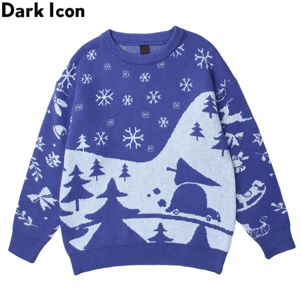 dark icon round neck pullover christmas sweater men women knitwear couple clothing, White;black
dark icon round neck pullover christmas sweater men women knitwear couple clothing, White;black
