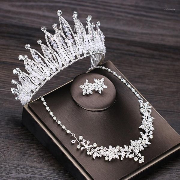 wedding jewelry sets luxurious rhinestone crown tiara pearl statement necklace earrings bridal african beads set1, Slivery;golden
wedding jewelry sets luxurious rhinestone crown tiara pearl statement necklace earrings bridal african beads set1, Slivery;golden
