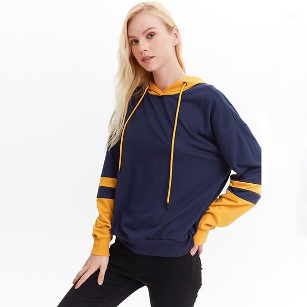 new popular autumn style color matching stripe splicing hoodie women's patchwork hoodie women's, Black
new popular autumn style color matching stripe splicing hoodie women's patchwork hoodie women's, Black