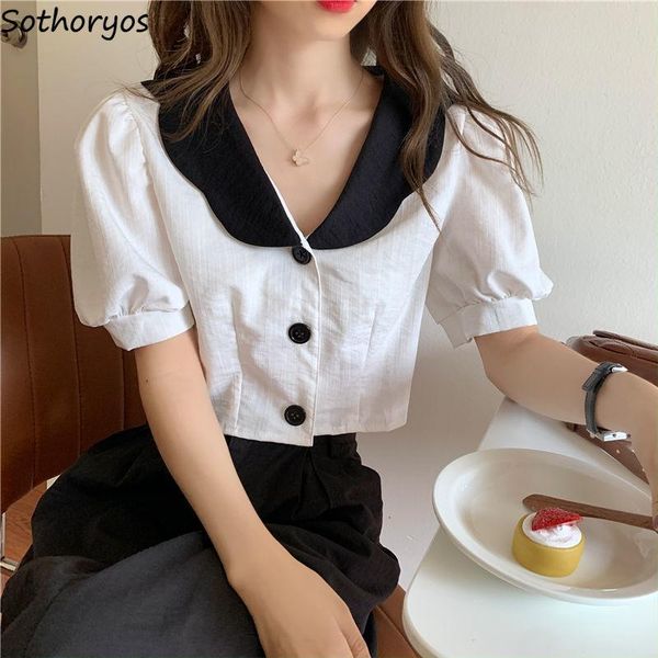 shirts women peter pan collar puff sleeve crop female large size 4xl elegant stylish ulzzang casual solid simple button ins, White
shirts women peter pan collar puff sleeve crop female large size 4xl elegant stylish ulzzang casual solid simple button ins, White