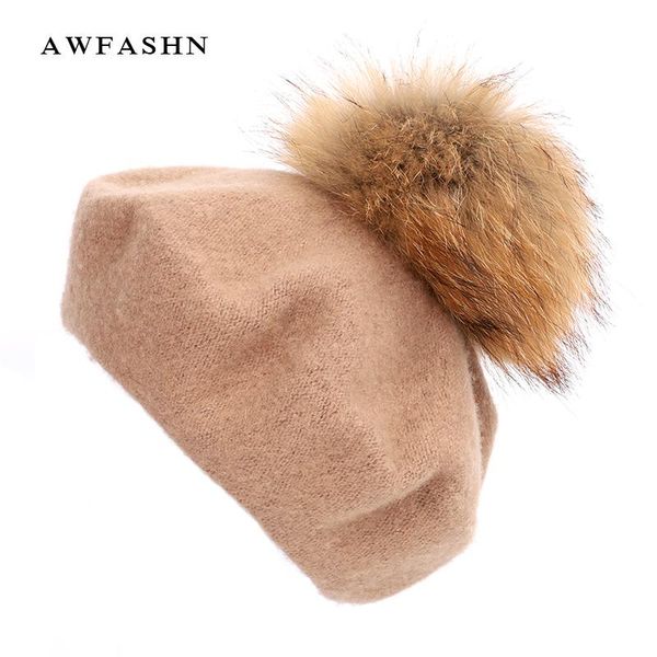 berets 2021 ladies elegant raccoon fur pompoms beret winter woman painter bonnet hats slouchy beanie cap vintage red, Blue;gray
berets 2021 ladies elegant raccoon fur pompoms beret winter woman painter bonnet hats slouchy beanie cap vintage red, Blue;gray