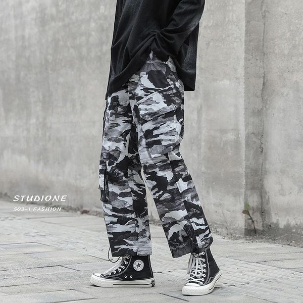men's pants 2021 loose overalls camouflage multi pocket sweatpants baggy style trousers streetwear casual cargo s-2xl, Black
men's pants 2021 loose overalls camouflage multi pocket sweatpants baggy style trousers streetwear casual cargo s-2xl, Black