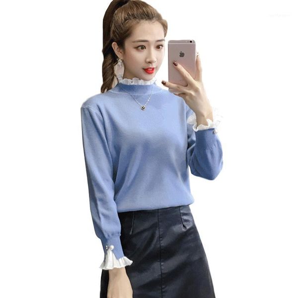 women sweater pullover 2019 autumn winter new fashion ruffle half turtleneck sweater long sleeve fake two knitwear female 1, White;black
women sweater pullover 2019 autumn winter new fashion ruffle half turtleneck sweater long sleeve fake two knitwear female 1, White;black