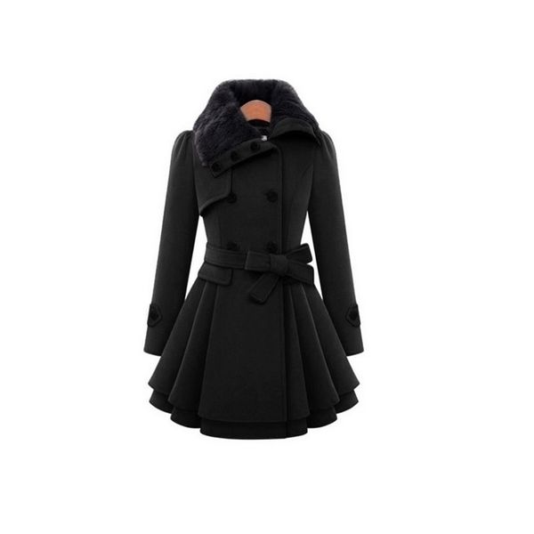 sisjuly plus size 4xl belt faux fur collar vintage gothic blue black wool coat women autumn winter office warm woolen overcoat 201103
sisjuly plus size 4xl belt faux fur collar vintage gothic blue black wool coat women autumn winter office warm woolen overcoat 201103