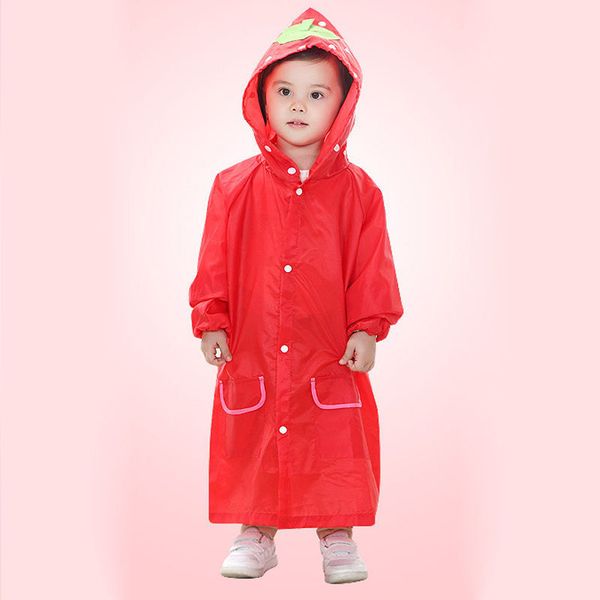 cartoon strawberry raincoat waterproof kids rain gear cute frog rainwear student cute duck raincoat kids gifts, Red;brown 
cartoon strawberry raincoat waterproof kids rain gear cute frog rainwear student cute duck raincoat kids gifts, Red;brown