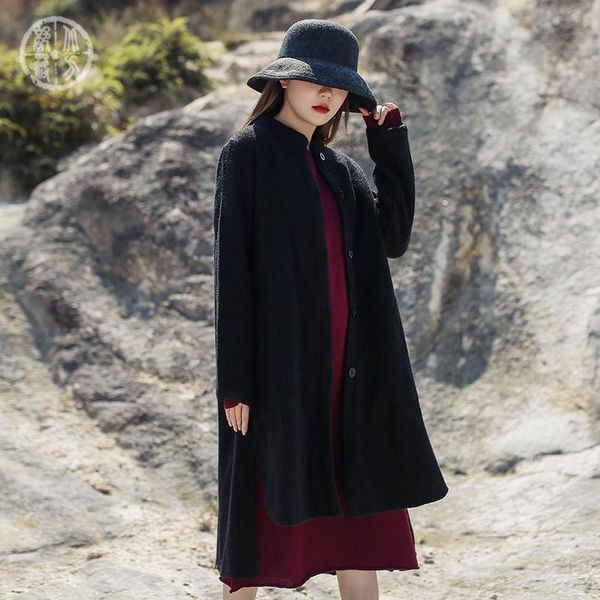 women's wool & blends winter 2021 loose stand collar solid color simple wind coat fashion light luxury versatile, Black
women's wool & blends winter 2021 loose stand collar solid color simple wind coat fashion light luxury versatile, Black