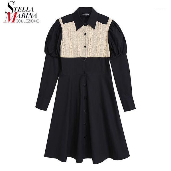 new woman long puff sleeve 2021 spring design black shirt dress fit and flare sweet style girls casual midi dress vestidos 80271, Black;gray
new woman long puff sleeve 2021 spring design black shirt dress fit and flare sweet style girls casual midi dress vestidos 80271, Black;gray