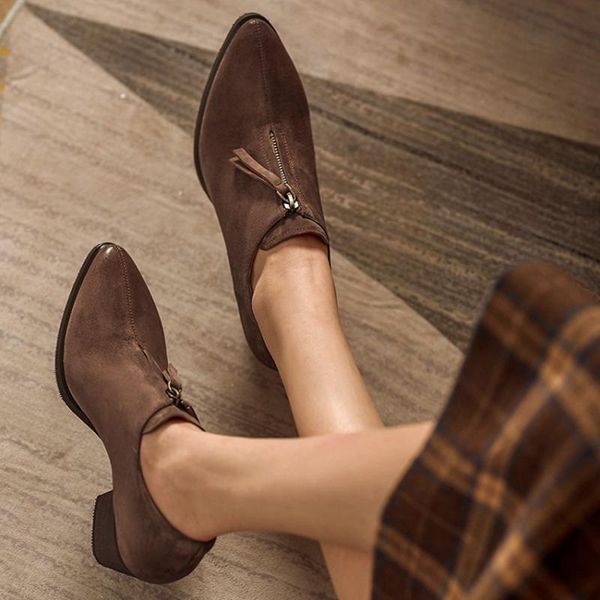 boots spring/autumn women leather pointed toe chunky heel womem shoes zipper ankle zapatos de mujer, Black
boots spring/autumn women leather pointed toe chunky heel womem shoes zipper ankle zapatos de mujer, Black