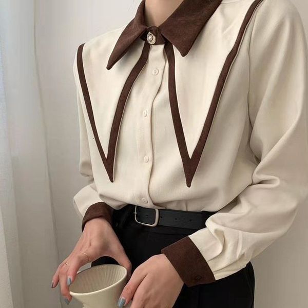 long 2021 shirt fall and winter new college lapel neck fashion foreign style loose stylish women's coat 5mvk, White
long 2021 shirt fall and winter new college lapel neck fashion foreign style loose stylish women's coat 5mvk, White