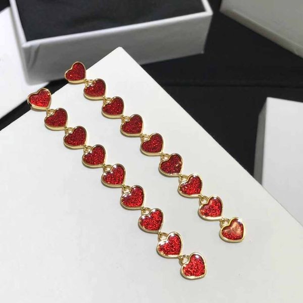 2020 charm red heart drop earring for women wedding jewelry gift ps5635, Golden