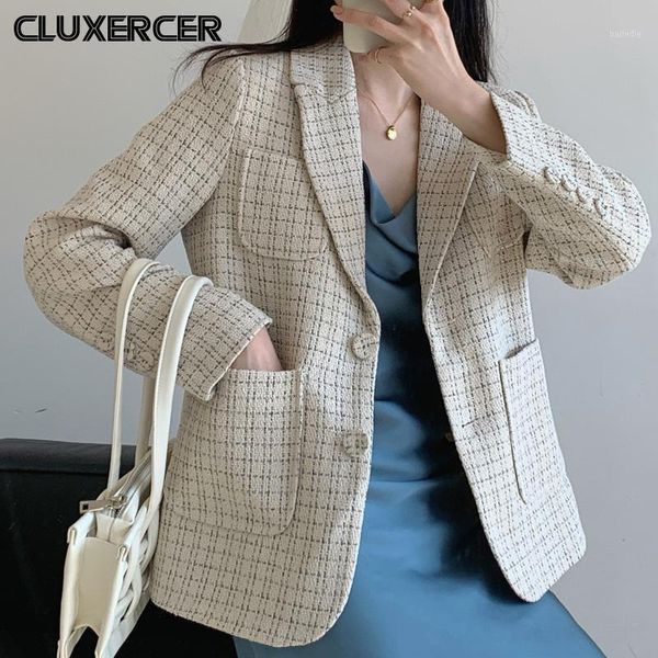 2020 new women fashion office wear single breasted tweed blazer jacket vintage long sleeve female short outerwear chic 1, White;black
2020 new women fashion office wear single breasted tweed blazer jacket vintage long sleeve female short outerwear chic 1, White;black