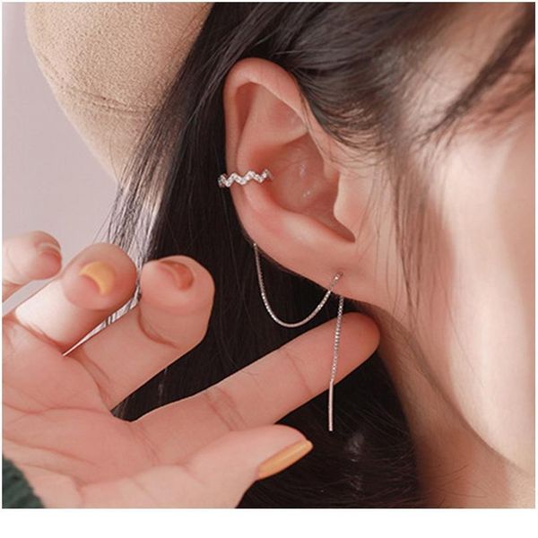 dw 1 pair ear clip long tassel earrings for women 4 ways to wear zircon ear cuff pendientes earring ear line qylfpm, Silver
dw 1 pair ear clip long tassel earrings for women 4 ways to wear zircon ear cuff pendientes earring ear line qylfpm, Silver