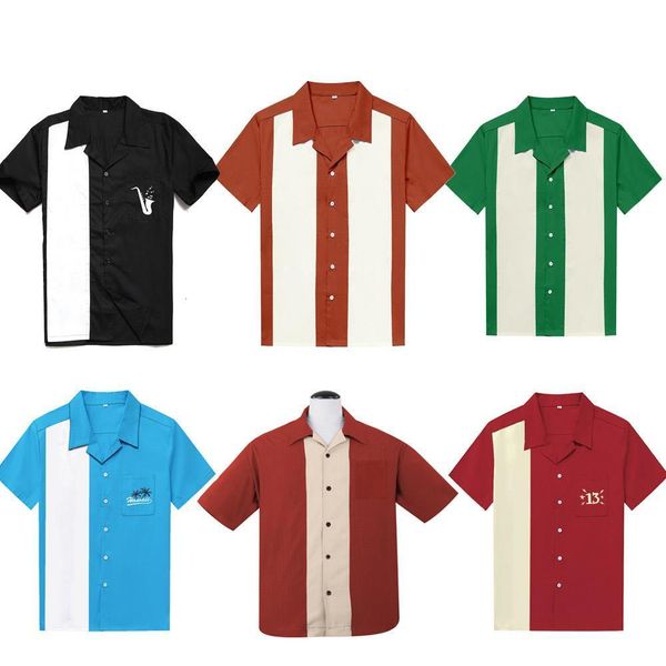 3xl plus size men shirt vintage short sleeve black red rockabilly bowling cotton casual shirts for men camisa masculina, White;black
3xl plus size men shirt vintage short sleeve black red rockabilly bowling cotton casual shirts for men camisa masculina, White;black