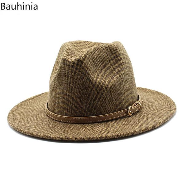 wide brim hats bauhinia classic autumn winter men women wool plaid felt jazz fedora british style trilby party formal panama cap, Blue;gray
wide brim hats bauhinia classic autumn winter men women wool plaid felt jazz fedora british style trilby party formal panama cap, Blue;gray