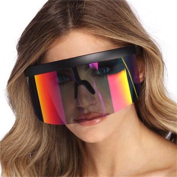 2021 Fashion New Sunglasses Women Brand Design Goggle Colorful Sun Glasses Oversize Shield Visor Men Windproof Eyeglasses UV400, White;black
2021 Fashion New Sunglasses Women Brand Design Goggle Colorful Sun Glasses Oversize Shield Visor Men Windproof Eyeglasses UV400, White;black